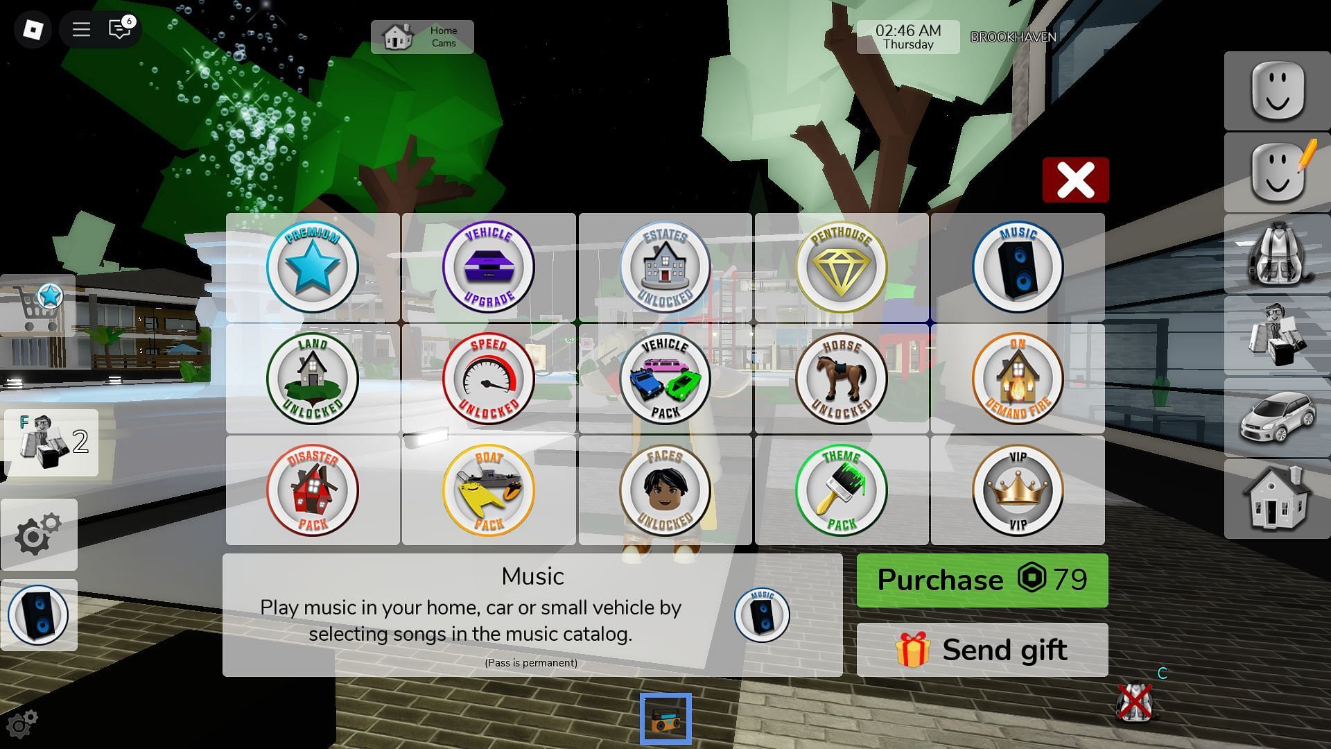 List of game passes (Image via Roblox)